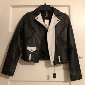 Genuine Leather Moto Jacket H&M Divided NWT Size 2